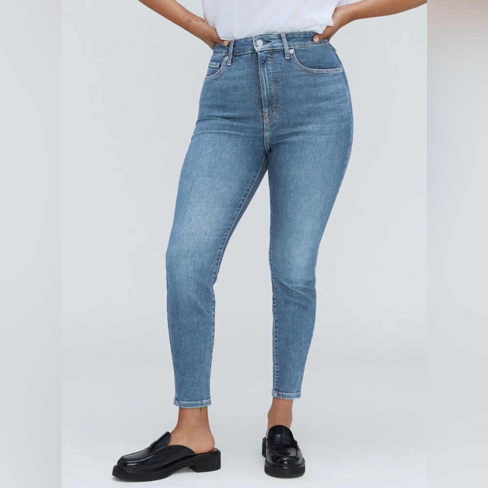 Everlane Blue Skinny Jeans High-Waisted Tapered